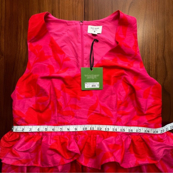 Kate Spade Pink Floral Peplum Sleeveless Midi Dress, 17 - Picture 7 of 8
